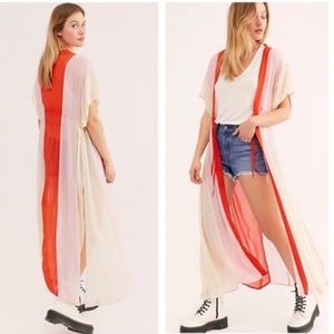 NFC x Free People Rainbow Kimono in Pink/Rose